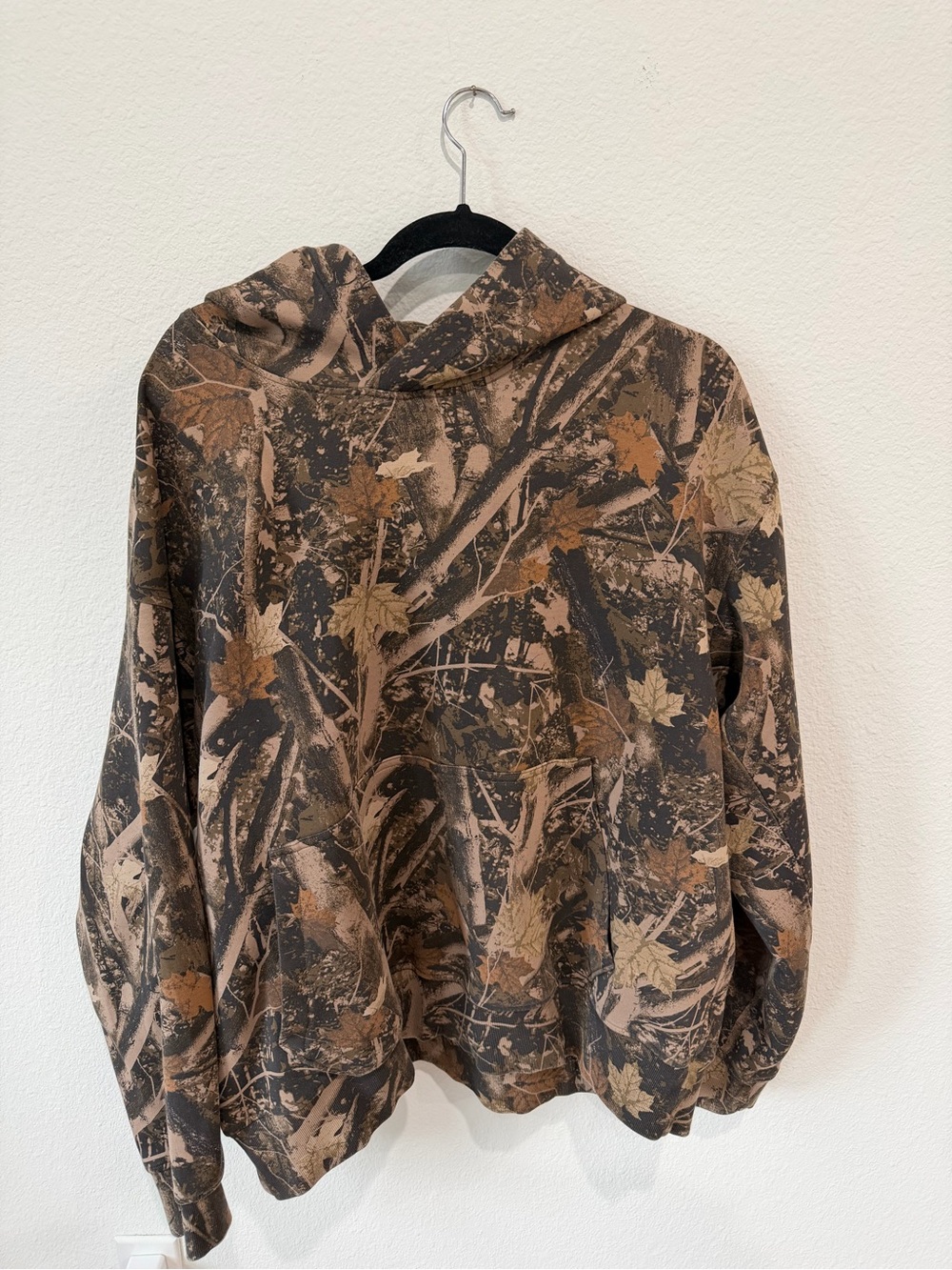 Abercrombie & Fitch Brown Multi Camo-Leaf Hooded Sweatshirt